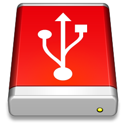 USB Drive Red Icon 256x256 png